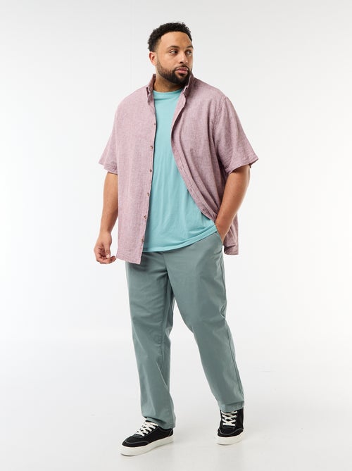 Pantalon chino en twill avec cordons de serrage - Kiabi