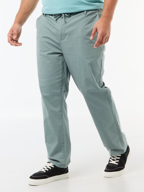 Pantalon chino en twill avec cordons de serrage - Kiabi