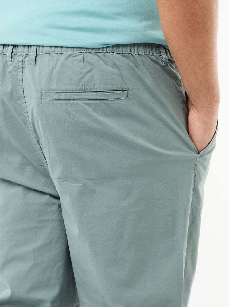 Pantalon chino en twill avec cordons de serrage Bleu - Kiabi