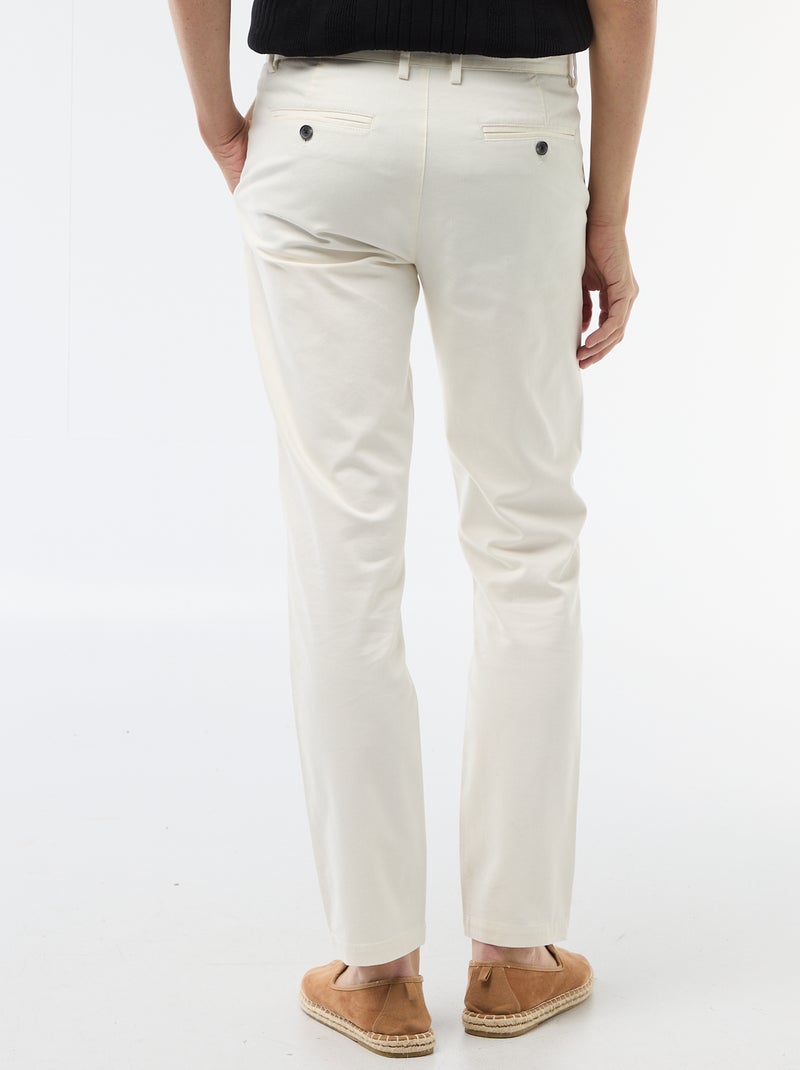 Pantalon chino en twill Blanc - Kiabi