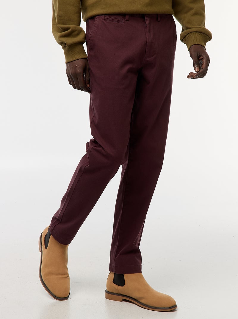 Pantalon chino en twill Violet - Kiabi