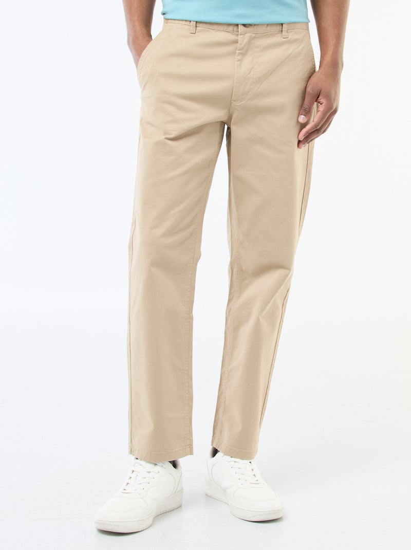 Pantalon chino regular - L30 Beige - Kiabi