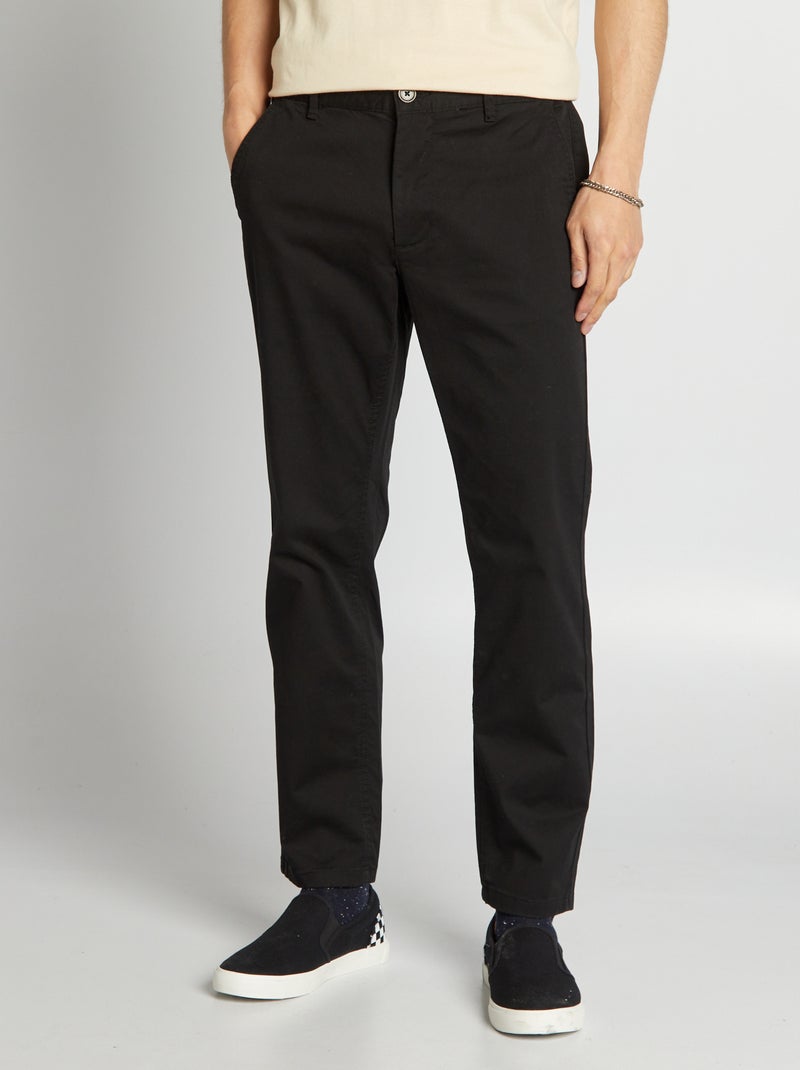 Pantalon chino regular - L30 Noir - Kiabi