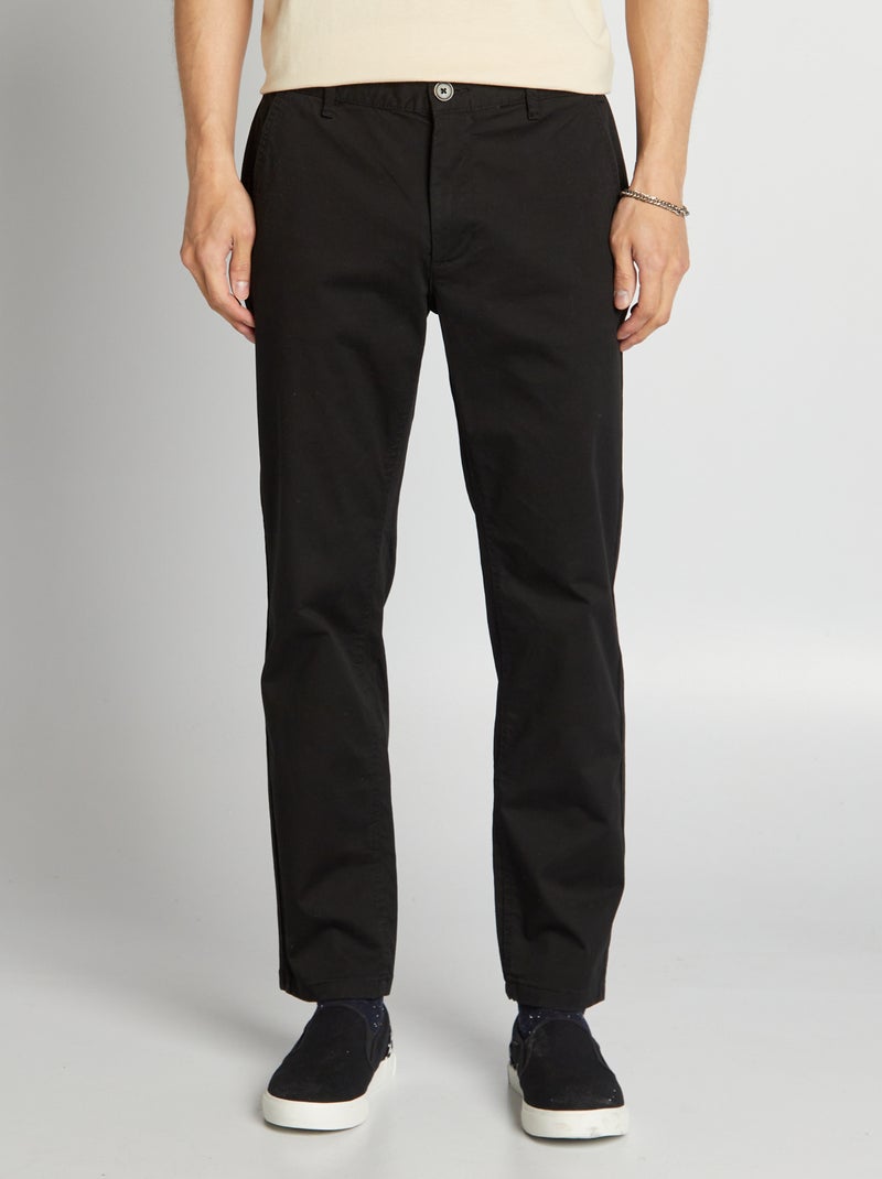 Pantalon chino regular - L30 Noir - Kiabi