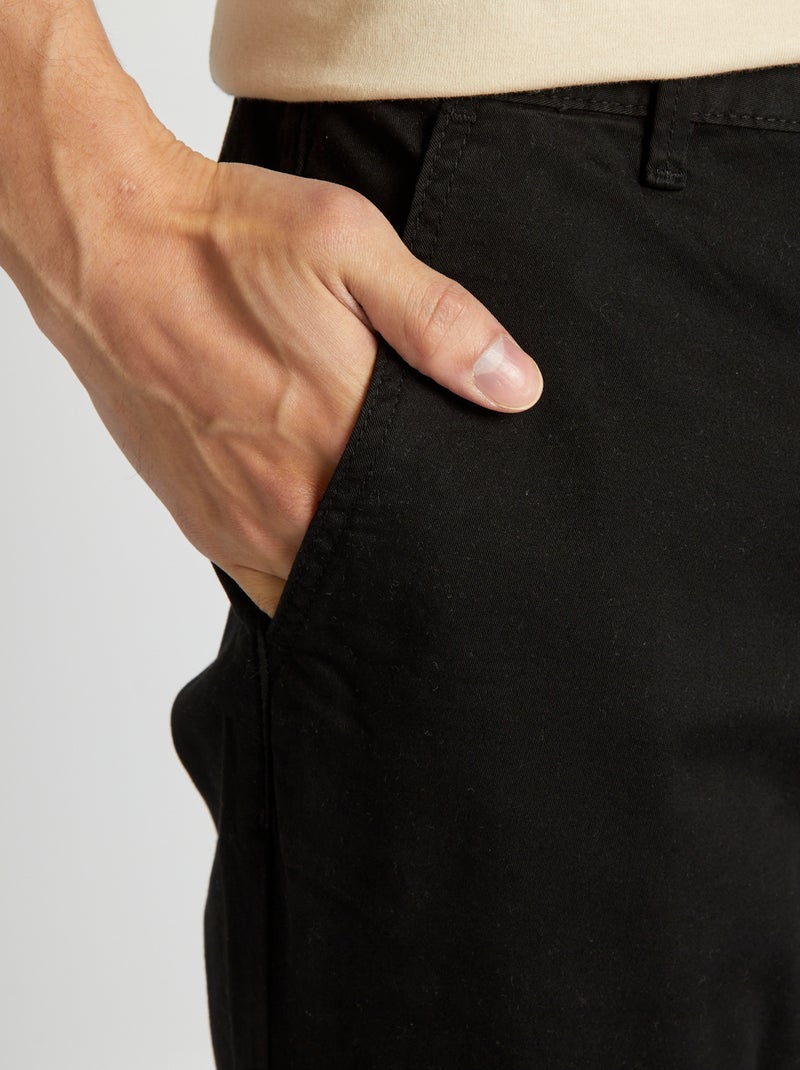 Pantalon chino regular - L30 Noir - Kiabi