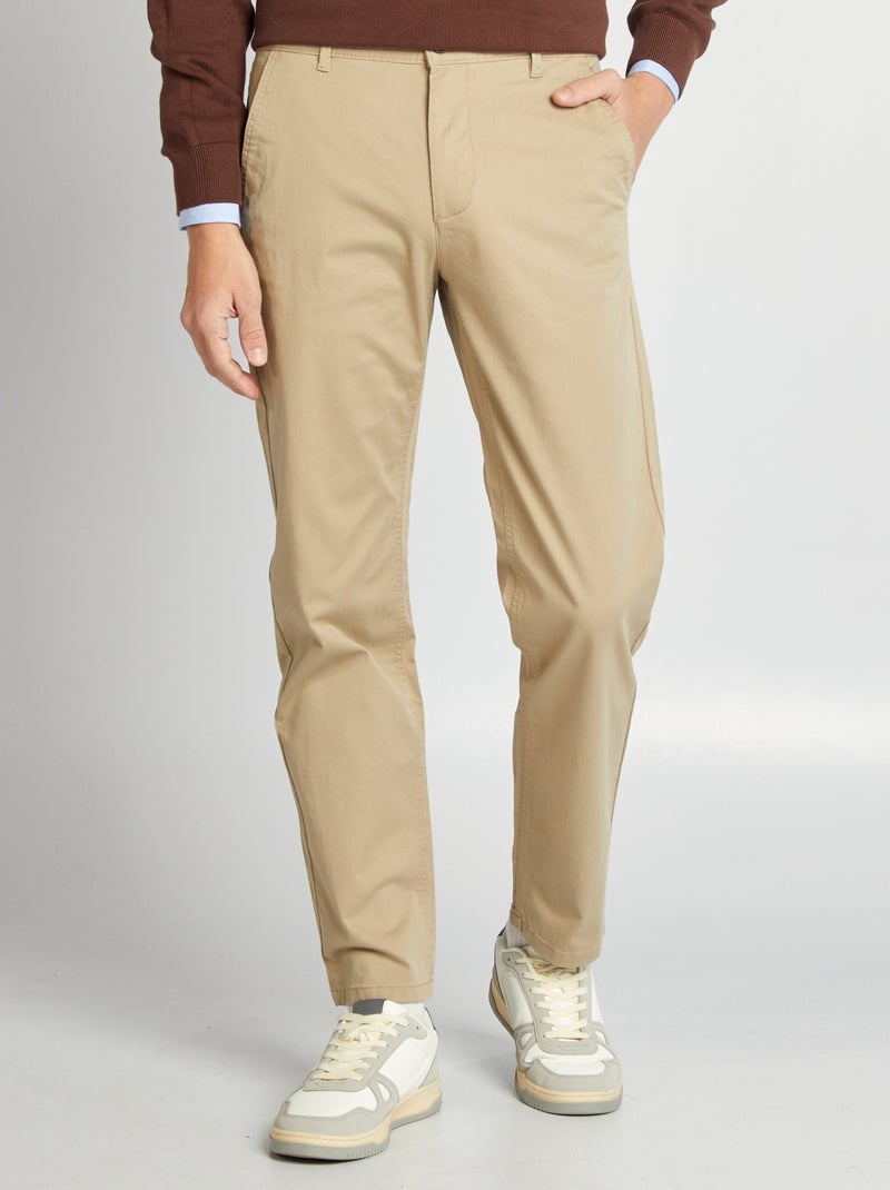 Pantalon chino regular - L32 Beige - Kiabi