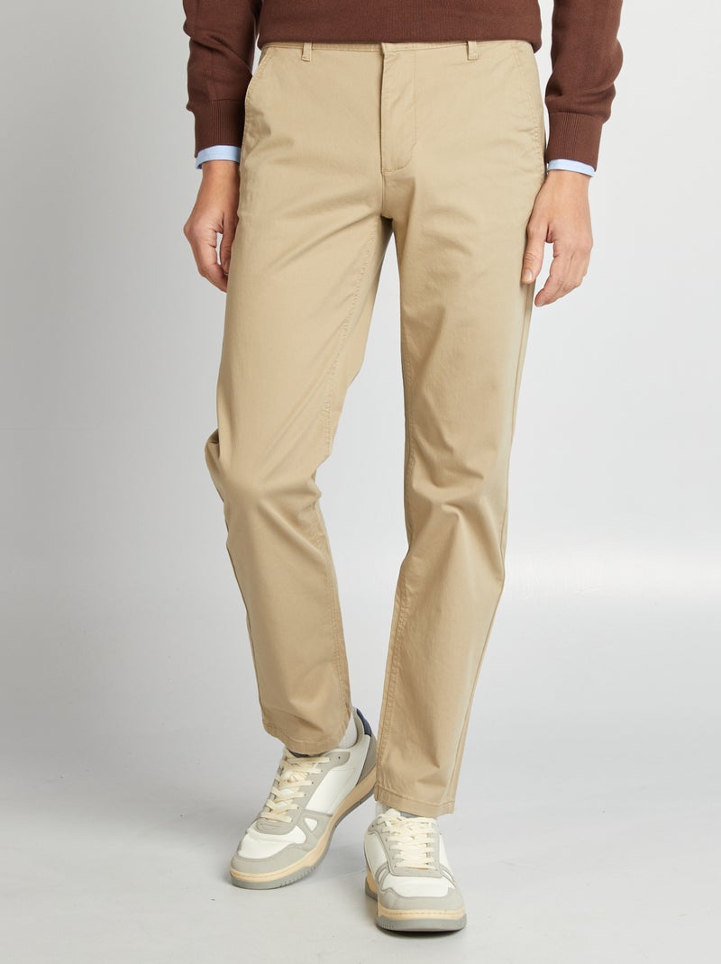 Pantalon chino regular - L32 Beige - Kiabi