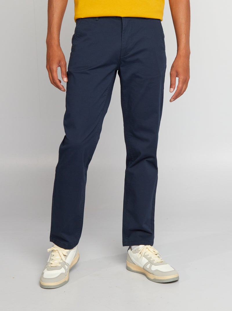 Pantalon chino regular - L32 Bleu marine - Kiabi