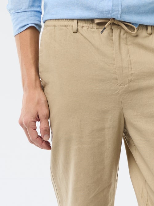 Pantalon chino regular en lin mélangé - Kiabi