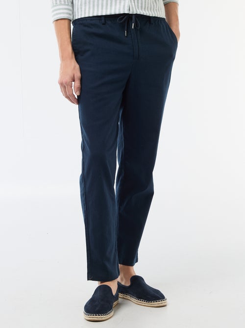 Pantalon chino regular en lin mélangé - Kiabi