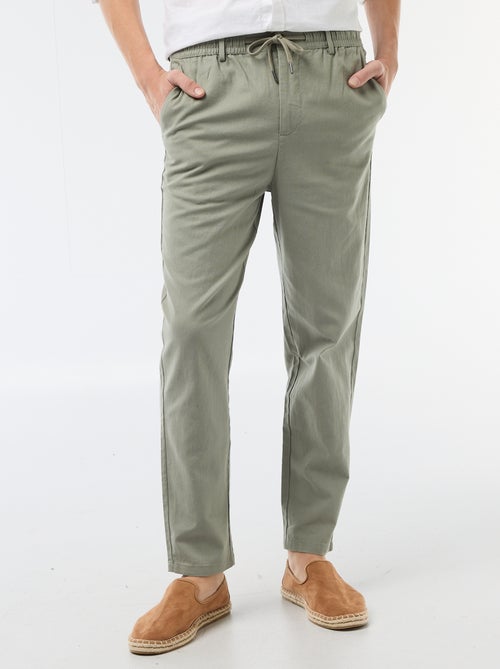 Pantalon chino regular en lin mélangé - Kiabi