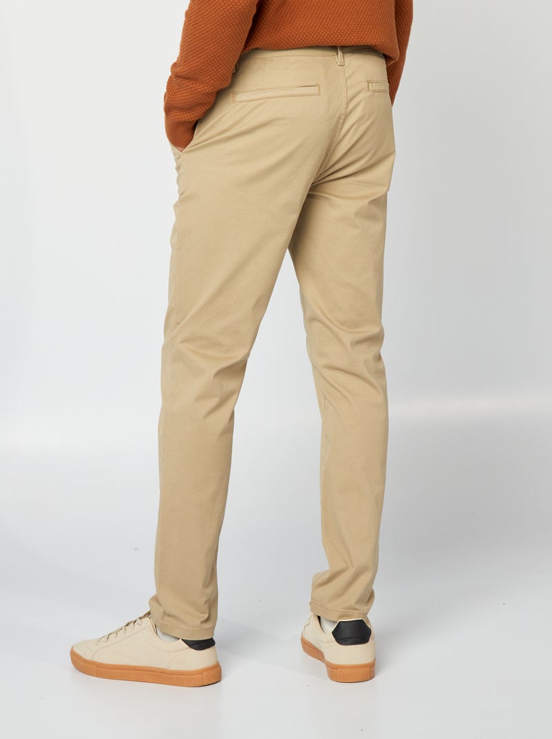 Pantalon chino slim Beige - Kiabi
