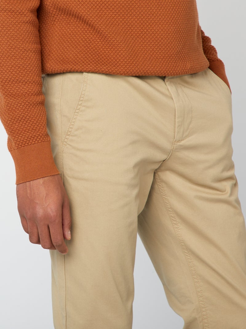 Pantalon chino slim Beige - Kiabi