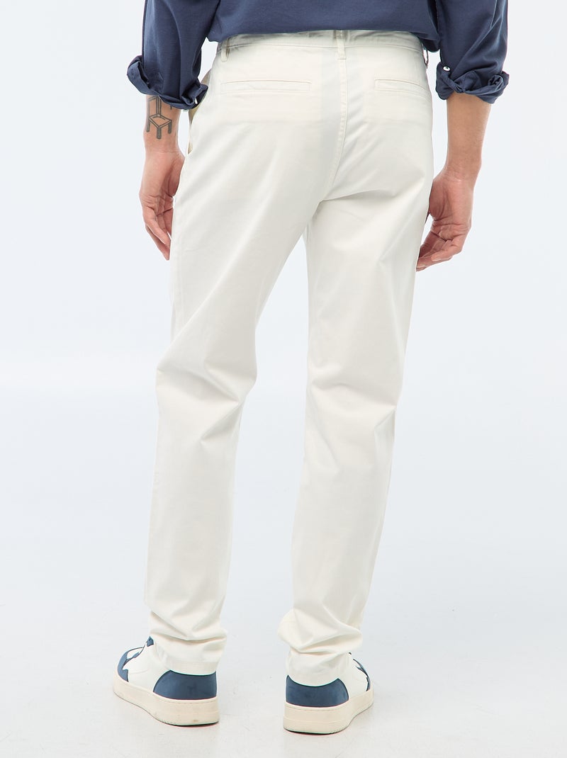 Pantalon chino slim Blanc - Kiabi