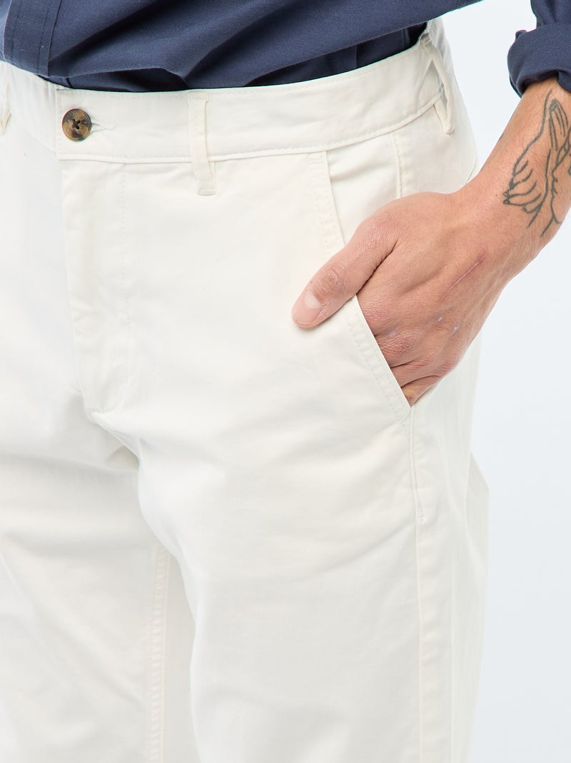 Pantalon chino slim Blanc - Kiabi