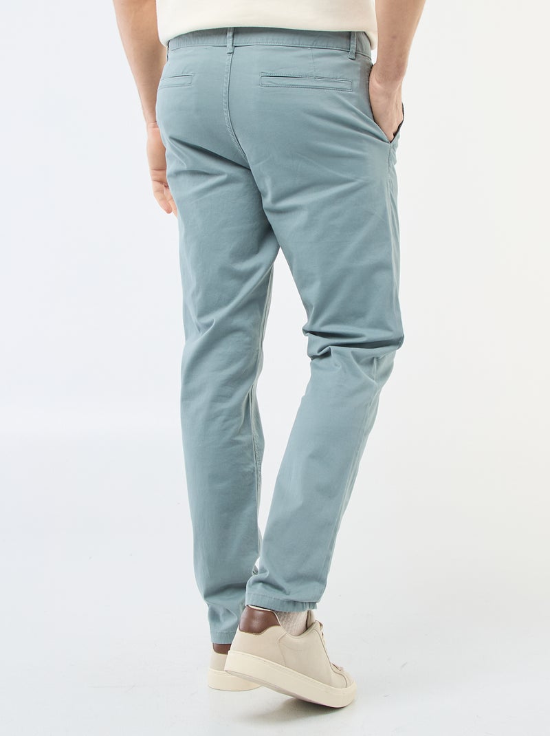Pantalon chino slim Bleu/vert - Kiabi