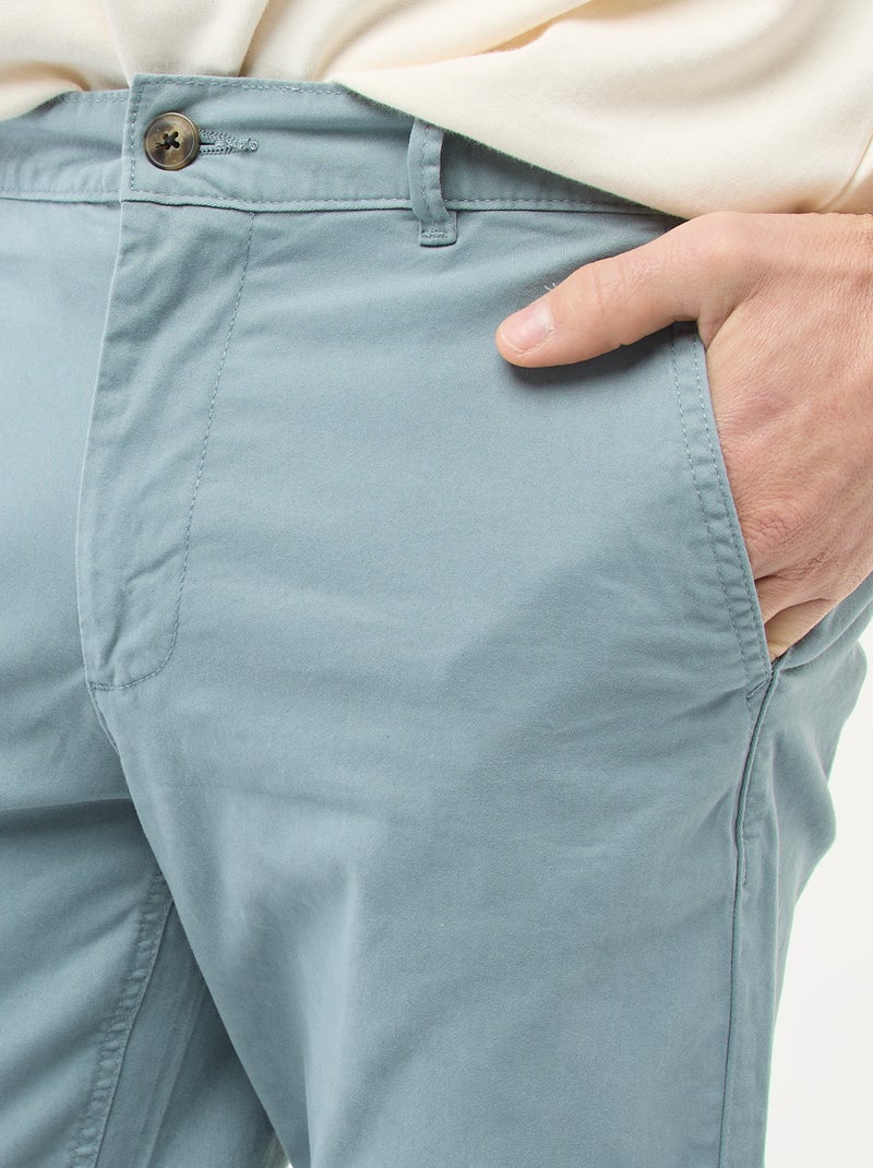 Pantalon chino slim Bleu/vert - Kiabi