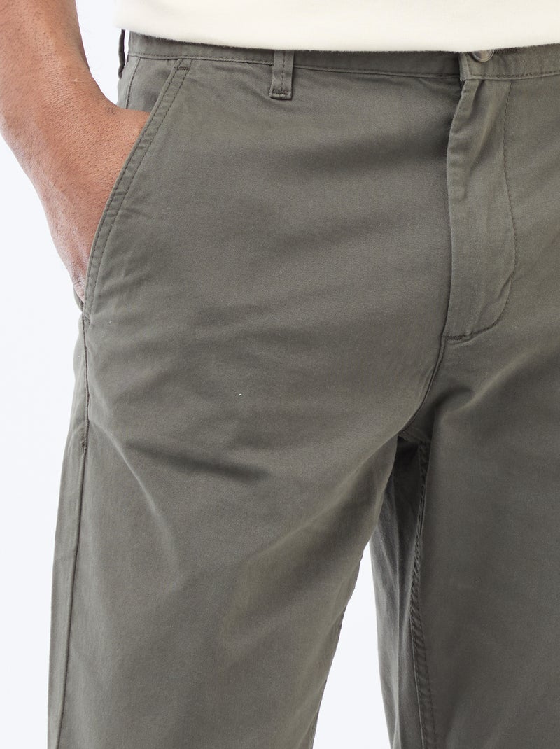 Pantalon chino slim L30 Kaki - Kiabi
