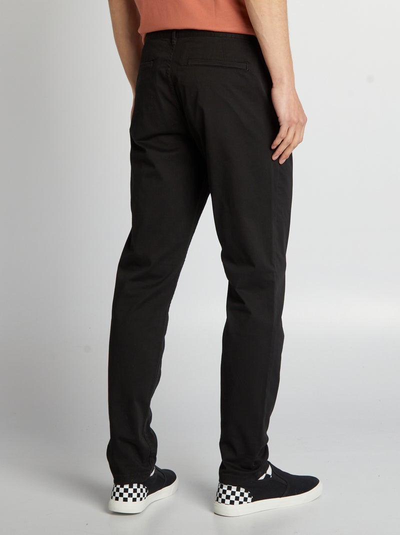 Pantalon chino slim L30 noir - Kiabi