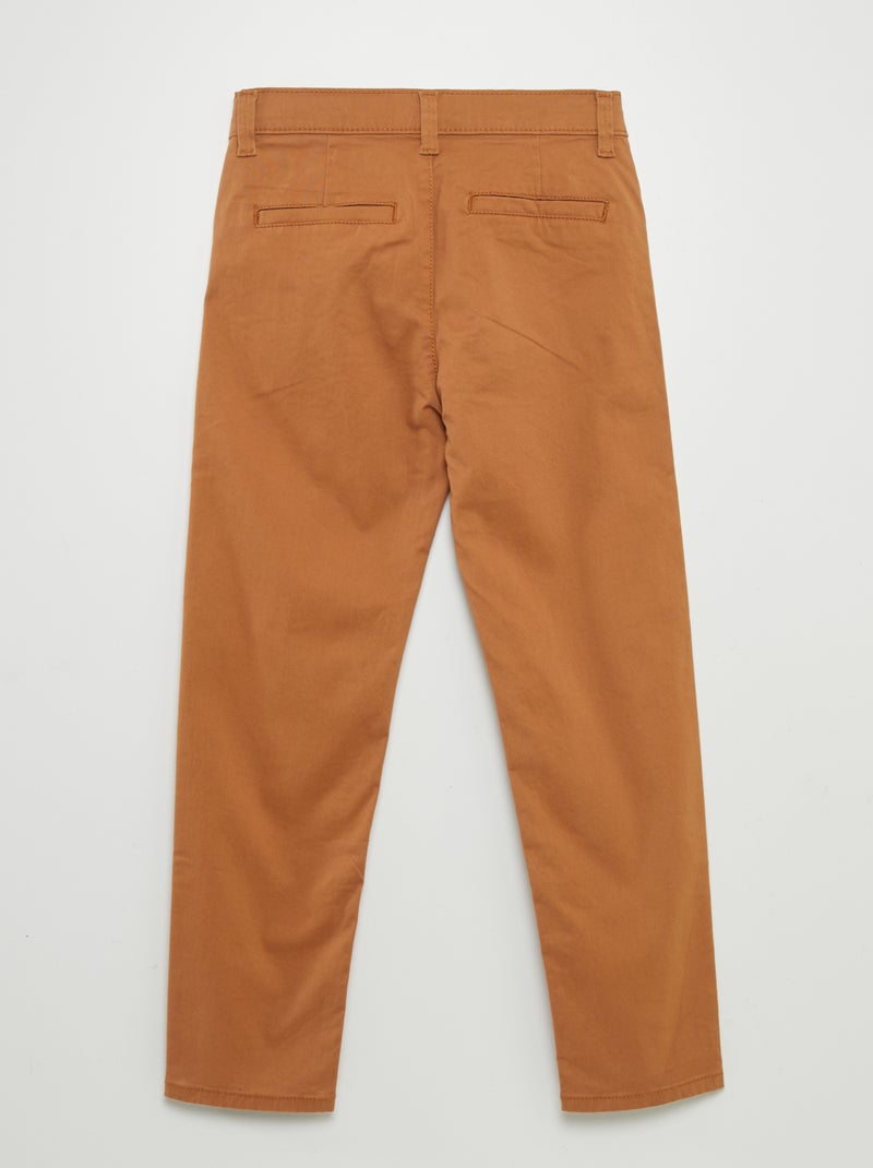 Pantalon chino slim MARRON - Kiabi