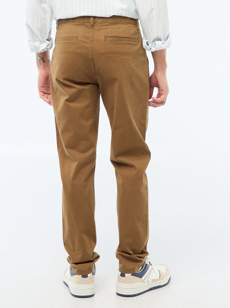 Pantalon chino slim Marron - Kiabi