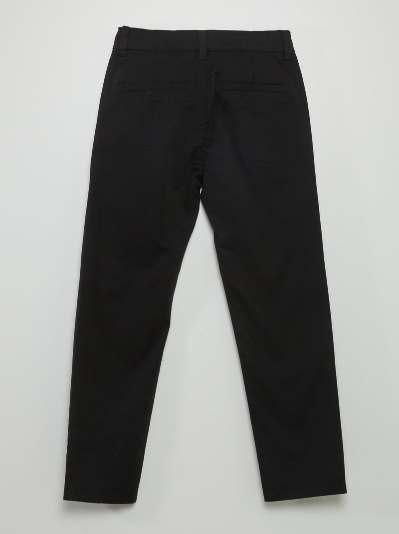 Pantalon chino slim Noir - Kiabi