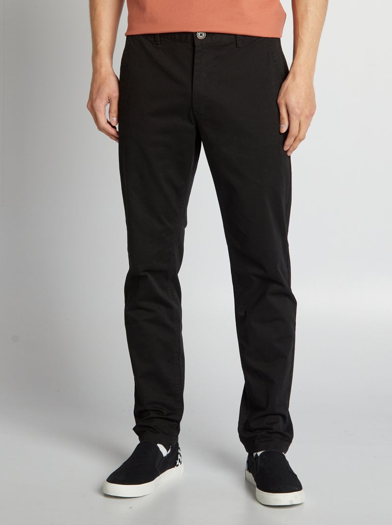 Pantalon chino slim Noir - Kiabi