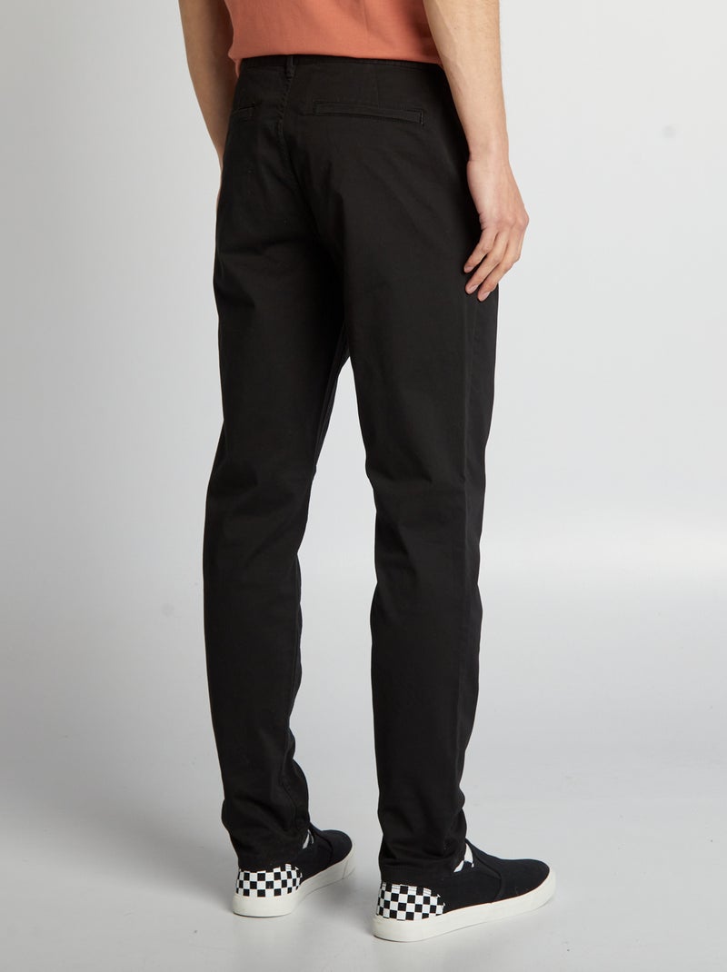 Pantalon chino slim Noir - Kiabi