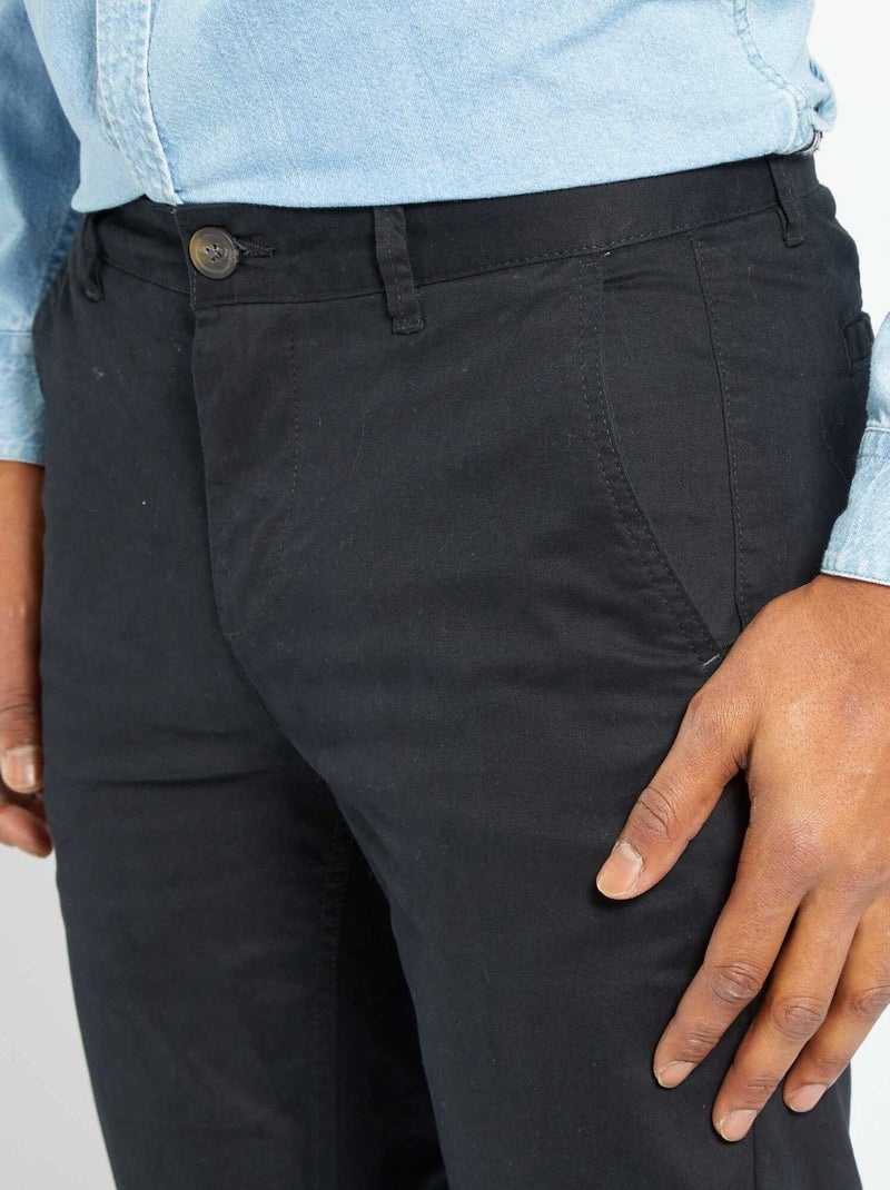 Pantalon chino slim Noir - Kiabi