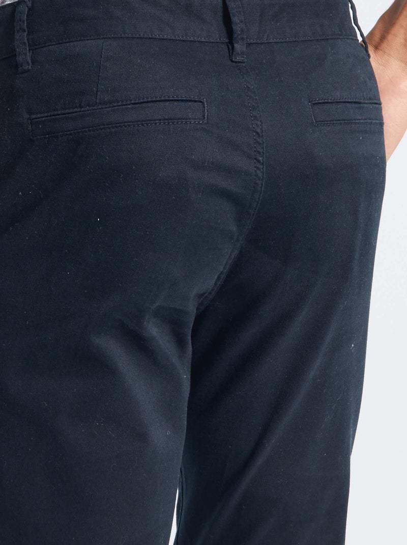 Pantalon chino slim Noir - Kiabi