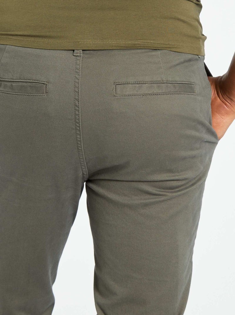 Pantalon chino slim vert foncé - Kiabi
