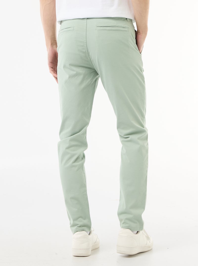 Pantalon chino slim Vert - Kiabi
