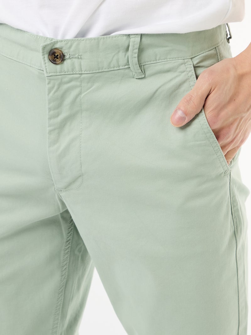 Pantalon chino slim Vert - Kiabi