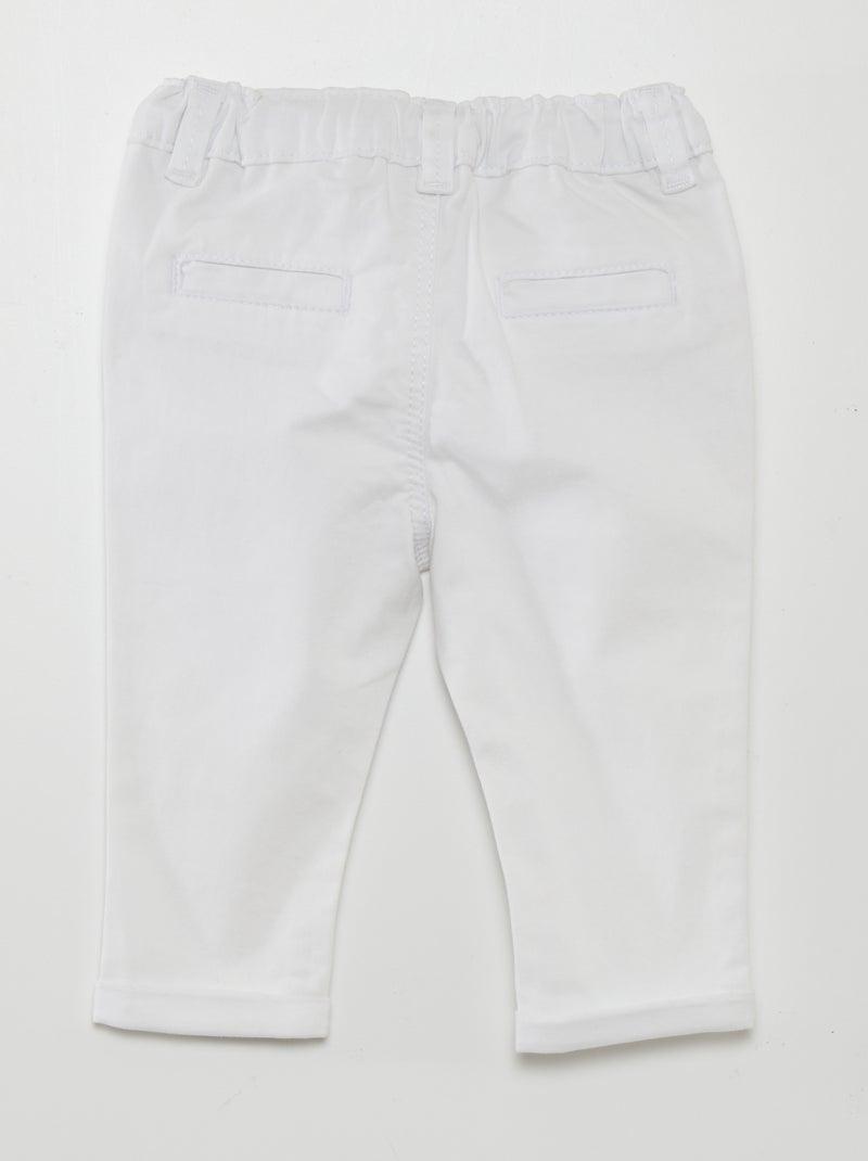 Pantalon chino uni Blanc - Kiabi