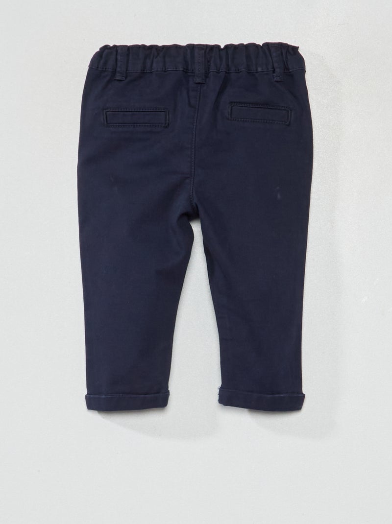 Pantalon chino uni Bleu - Kiabi