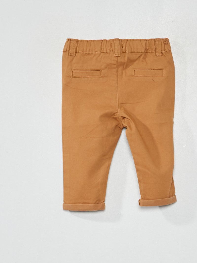 Pantalon chino uni camel - Kiabi