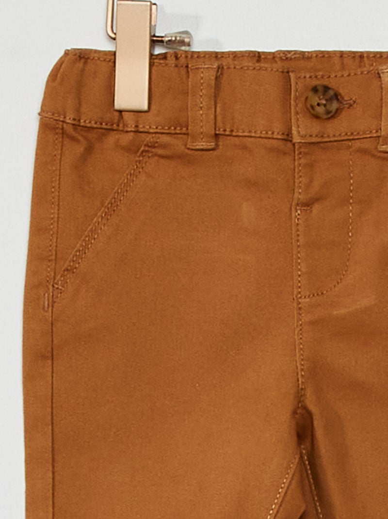 Pantalon chino uni camel - Kiabi