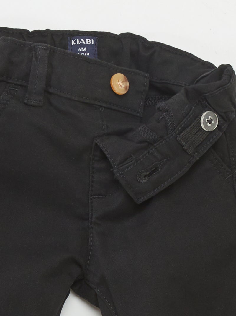 Pantalon chino uni Noir - Kiabi