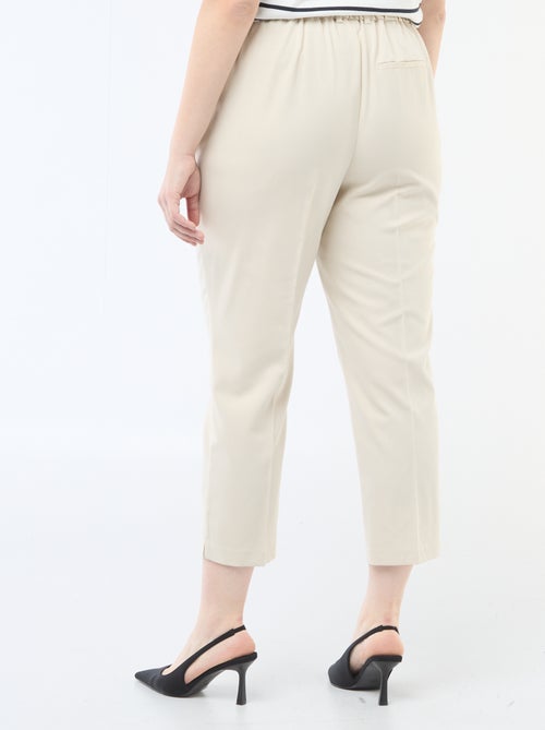 Pantalon cigarette avec ouverture par crochet et zippée - Kiabi