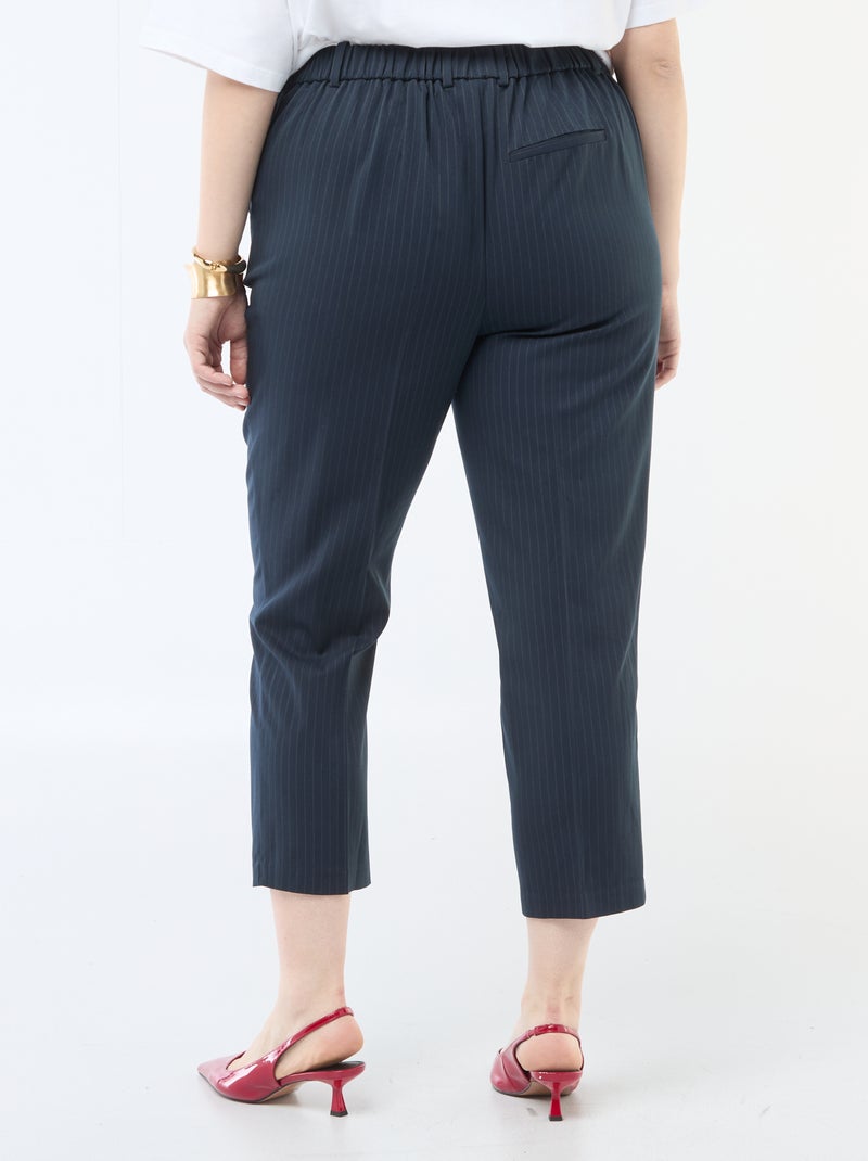 Pantalon cigarette avec ouverture par crochet et zippée Bleu - Kiabi