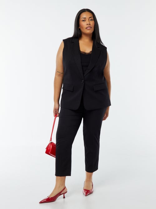 Pantalon cigarette avec ouverture par crochet et zippée - Kiabi