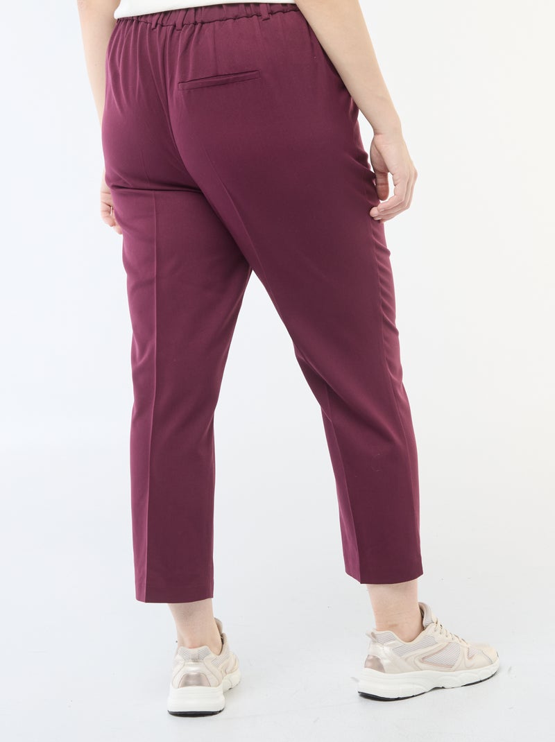 Pantalon cigarette avec ouverture par crochet et zippée Rouge - Kiabi