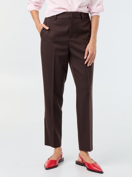 Pantalon cigarette uni avec 2 poches - Kiabi