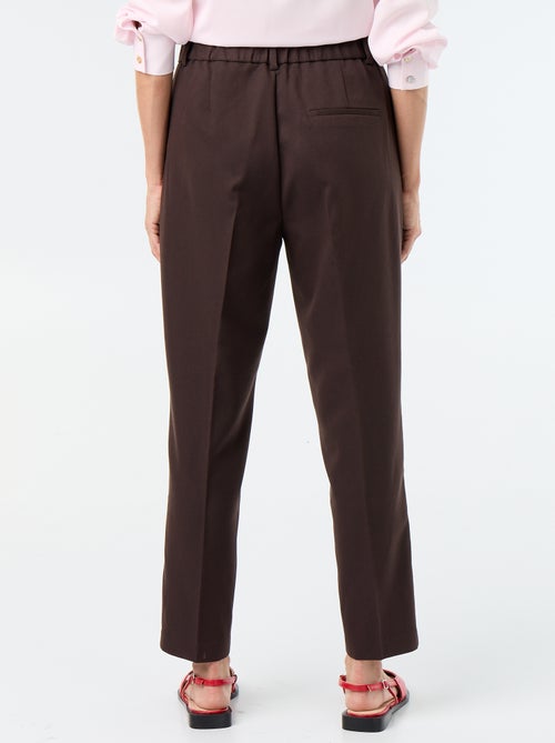 Pantalon cigarette uni avec 2 poches - Kiabi