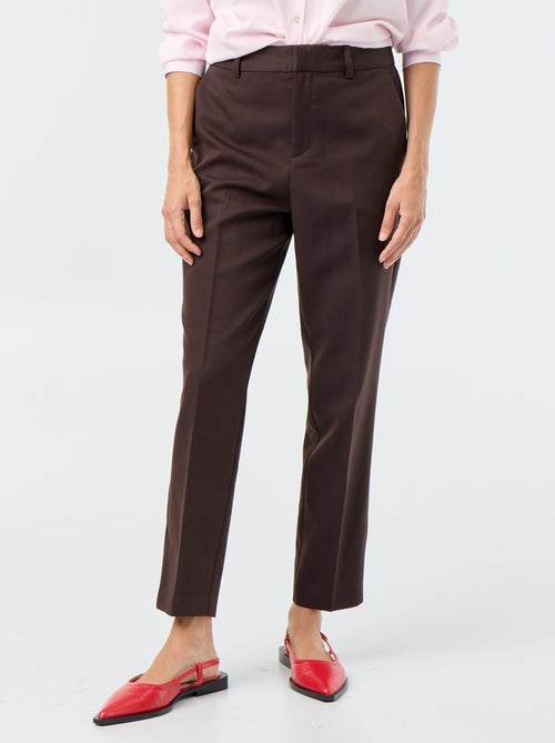 Pantalon cigarette uni avec 2 poches - Kiabi