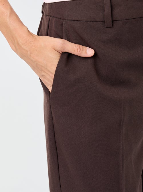Pantalon cigarette uni avec 2 poches - Kiabi