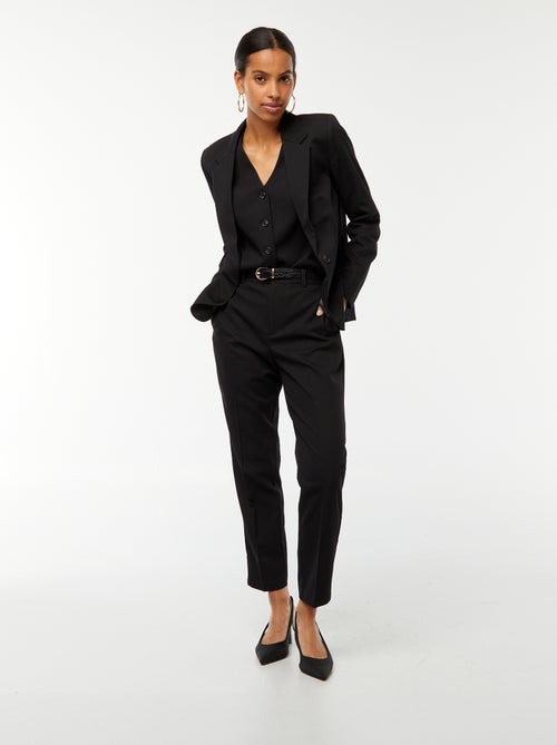 Pantalon cigarette uni avec 2 poches - Kiabi