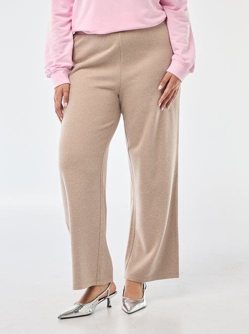Pantalon confort en maille côtelée - Kiabi