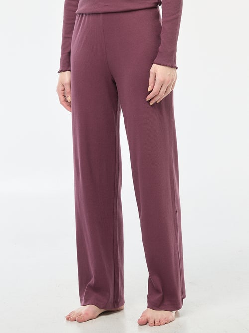 Pantalon côtelé de nuit all-over 'fleur' - Kiabi