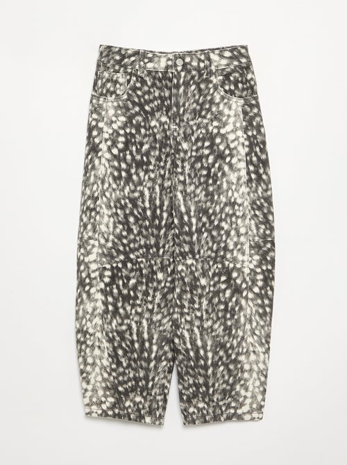 Pantalon coupe droite à motif - Kiabi